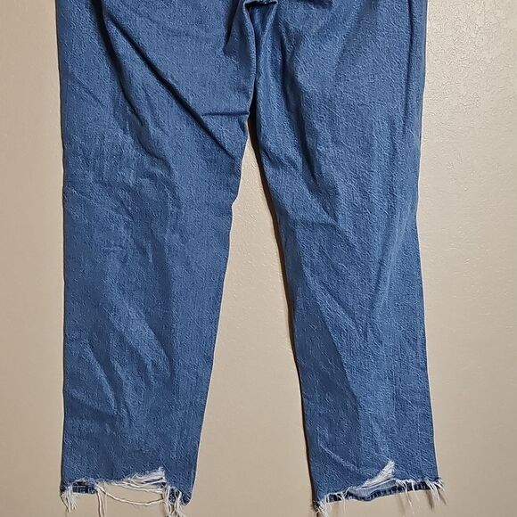 American Eagle 14 Long 90s Straight Distressed Blue Jeans - Picture 5 of 10